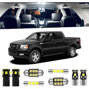 13-Pieces F150 Interior LED Light Kit for Ford F-150 2004 2005 2006 2007 2008 White 6000K Interior LED Lighting Package + Cargo Lights, License Plate Lights, Install Tool