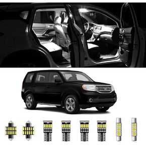 17pcs Pilot Interior LED Lights Kit Super Bright LED Map Dome Light Bulbs for 2009 2010 2011 2012 2013 2014 2015 Honda Pilot All Models