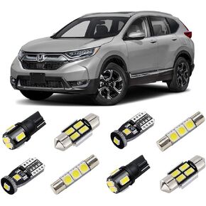 White Interior LED Lights Kit for Honda CR-V 2013 2014 2015 2016 2017 2018 2019 2020 2021 Super Bright 6000K LED Interior Light Bulbs Package + License Plate Lights and Install Tool