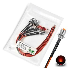 CHANZON 10pcs 5mm LED Pilot Diode Light (5 Colors x 2pcs Diffused Frosted Round Lens) with 8mm Panel Mount 12V Universal Flush Dash Board Indicator Panel Socket Lights for Cars Boats lamp Bulb
