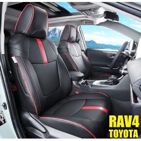 Custom Fit RAV4 Car Seat Covers Fit for 2019 2020 2021 2022 2023 2024 Toyota RAV4 LE Limited XLE Premium with Waterproof Faux Leather (LU01-XLE, Wine red,Full Set)