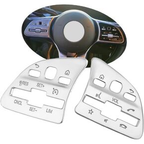 Black Car Steering Wheel Button Cover Trim Sticker lnner Decoration Compatible with Mercedes Benz A B GLA CLA GLS GLE CLS SL (Arrow Model)