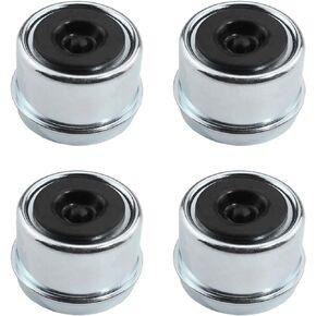 4 PCS Trailer Hub Bearing Dust Caps, 1.98'' Trailer Grease Caps with Rubber Plugs, Axle Wheel Hub and Bearing Dust Cap for Most 2000 to 3500 lbs, Trailer Accessories for Camper RV