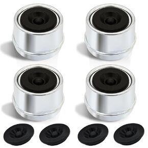10PCS 1'' Spindle Castle Nuts Kits Trailer Axle Nut Kits Including Washers, 2.25'' Long Cotter Pins, 1.98'' Dust Caps & Rubber Plugs for 1" Shaft Spindle (2 Sets)