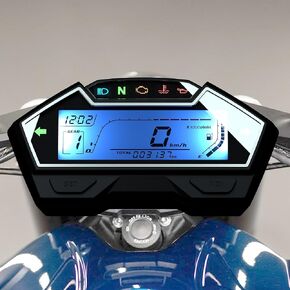 Universal Motorcycle Speedometer, Digital Odometer Tachometer, LCD RPM Gauge Kit, DC12V Multifunctional Gauge for Carburetor Motor, Speedometer Mph/Kph with Speed Sensor Cable