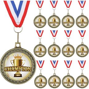 XunYee 12 Sets Champion Awards Medals for Football Baseball Soccer Basketball Softball Player Team MVP Champion Gift with Neck Ribbons
