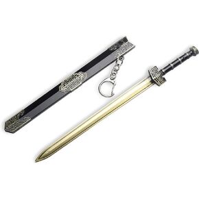 Chinese Emperor Qin Shihuang JIAN Sword Key Chain Letter Opener,Metal Sword Parcel Carton Opener