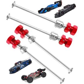 جزء ترقيات عمود المحرك لـ ARRMA 1/8 Typhon 6s Blx/1/7 Infraction 6s Blx، Felony 6s Blx، أسطوانة لا حدود لها، #45 فولاذ 4 قطع عمود محرك CVD أمامي وخلفي فضي، مع صواميل سداسية للعجلة باللون الأحمر