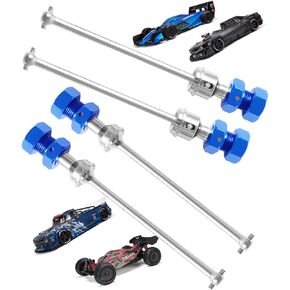 Drive Shaft Upgrades Part for ARRMA 1/8 Typhon 6s Blx/1/7 Infraction 6s Blx,Felony 6s Blx,Limitless Roller,#45 Steel 4PCS Front Rear CVD Driveshaft Silver,w/Wheel Hex Nuts Navy Blue