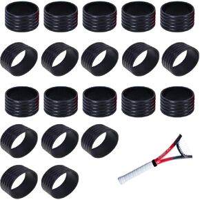 20 Pcs Tennis Racket Silicone Handle Grip Ring, Racket Band Racquet Rings, Protector Absorbent Overgrip Fix Ring for Handle Tennis Racket