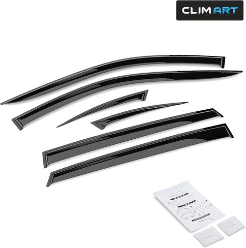 CLIM ART in-Channel واقيات مطر متينة بشكل لا يصدق لسيارة شيفروليه (تشيفي) ترافيرس 2018-2024، عاكسات النوافذ الأصلية، عاكس فتحة التهوية، أقنعة نافذة التهوية، ملحقات سيارة دخان داكن، 4 قطع - 618168 in Kuwait