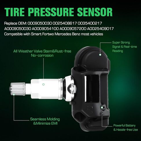 A0009050030 نظام مراقبة ضغط الإطارات مستشعر TPMS متوافق مع Smart Fortwo Mercedes Benz B250 C230 C250 C280 C300 C350 C63 CL550 CL600 CL65 CLK500 CLK55 AMG إلخ in Saudi Arabia