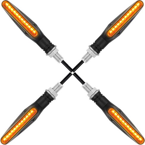 إشارات الانعطاف للدراجة النارية LED، ومضات LED للدراجة النارية، ضوء متدفق للدراجة النارية، ضوء فرامل وامض للدراجات النارية، إشارات الانعطاف LED مع أضواء الفرامل، ضوء إشارة الانعطاف الأمامي للدراجة النارية 12 فولت (4 عبوات) in Saudi Arabia