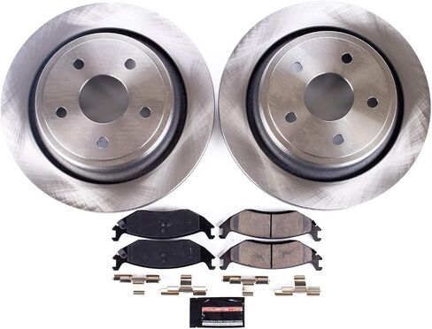 Power Stop KOE2172 مجموعة فرامل بديلة خلفية متخصصة OE دوارات الفرامل ومنصات الفرامل السيراميك لـ 2007-2009 Aspen | 2004-2009 دودج دورانجو | 2002-2019 رام 1500 5 العروة العادية والرباعية الكابينة in Saudi Arabia
