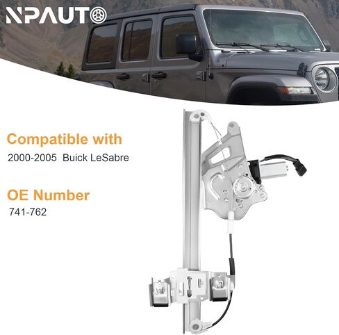 Front Driver Side Power Window Regulator with Motor Replacement for 2000 2001 2002 2003 2004 2005 Buick Lesabre Custom Limited Sedan, Left, 741-762 in Saudi Arabia