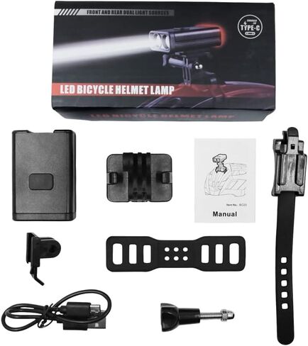 WASAGA ضوء خوذة الدراجة، 200 لومن LED ضوء خوذة الدراجة 3 أوضاع USB قابل لإعادة الشحن مقاوم للماء للدراجة الأمامية و5 أوضاع إضاءة خلفية للدراجة مثالية لركوب الخيل أو الأنشطة الخارجية in Saudi Arabia