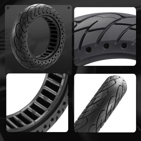 2 PCS 10''×2.5'' Scooter Solid Rubber Tires, Honeycomb Shock Absorption Tires, Explosion-Proof Kick Scooter Tyre, Replacement Front/Rear Wheels for Electric Scooters in Saudi Arabia