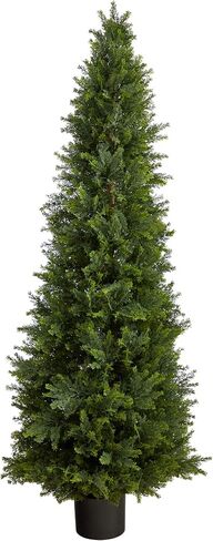 Nearly Natural 5.5ft Cypress Cone Topiary Artificial Tree, Green, UV Resistant, Indoor/Outdoor Use in Saudi Arabia
