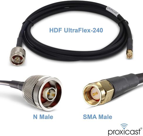 Proxicast 6 أقدام فائقة المرونة SMA ذكر - N ذكر كابل توصيل محوري منخفض الخسارة لأجهزة 5G/4G/LTE/Ham/ADS-B/GPS/RF وأجهزة الراديو والهوائيات (ليس للتلفزيون أو WiFi) - 50 أوم (ANT-141-020) -06) in Kuwait