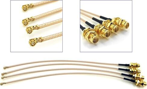 Pack of 4 RF U.FL(IPEX/IPX) Mini PCI to RP-SMA Female Pigtail Antenna Wi-Fi Coaxial RG-178 Low Loss Cable (2.5 inches (6.5 cm)) in Saudi Arabia