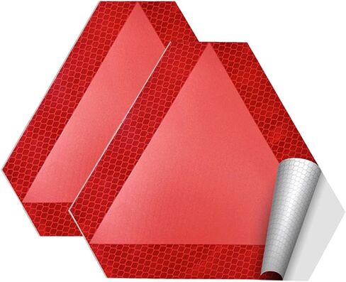 Slow Moving Vehicle Sign 2PCS,7"x8" Diamond Grade Reflective Sticker,Car Triangle Sticker in Kuwait