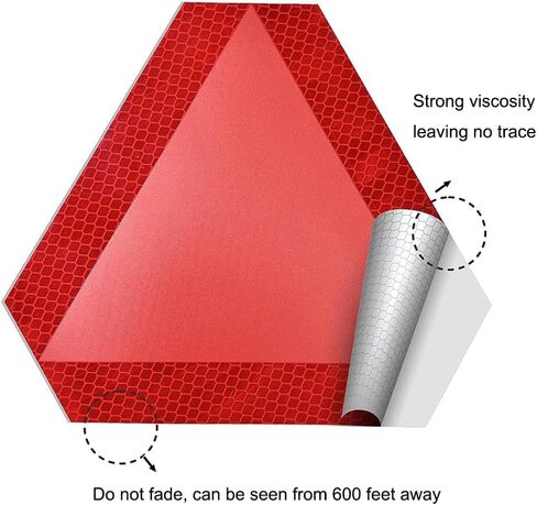 Slow Moving Vehicle Sign 2PCS,7"x8" Diamond Grade Reflective Sticker,Car Triangle Sticker in Kuwait