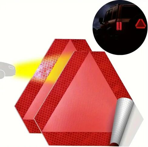 Slow Moving Vehicle Sign 2PCS,7"x8" Diamond Grade Reflective Sticker,Car Triangle Sticker in Kuwait