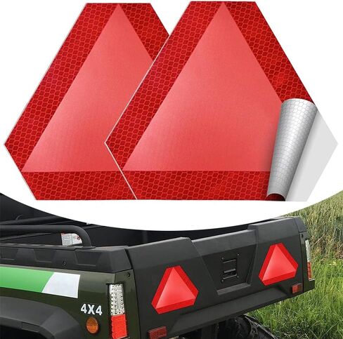Slow Moving Vehicle Sign 2PCS,7"x8" Diamond Grade Reflective Sticker,Car Triangle Sticker in Kuwait