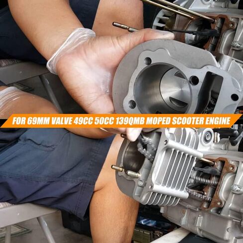 Wztepeng 69mm Valve GY6 Cylinder Rebuild Kit 100cc مجموعة التجويف الكبيرة مع سباق CDI / ملف الإشعال / قابس الإشعال / القابض الزنبركي / 50 مم مجموعة ترقية التجويف المتوافقة مع محرك سكوتر الدراجة 49CC 50CC 139QMB in Kuwait