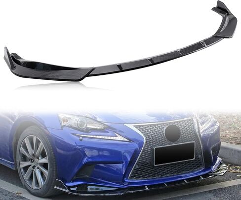 MotorFansClub 3pcs Front Bumper Lip Fit for Lexus IS250 IS350 200T F-Sport Style 2014 2015 2016 Trim Protection Front Chin Splitter Spoiler, Carbon Fiber Style in Saudi Arabia