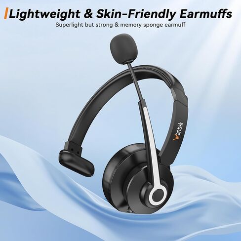 سماعة رأس Wantek مع ميكروفون، سماعة رأس USB مع ميكروفون، سماعة كمبيوتر مع ميكروفون عازل للضوضاء لأجهزة الكمبيوتر المحمول، أدوات التحكم في كتم الصوت، سماعة رأس سلكية للعمل من المنزل/المكتب المفتوح/مركز الاتصال in Kuwait