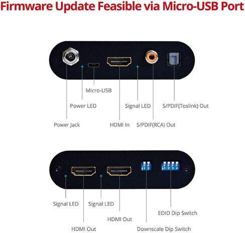 SIIG 1x2 HDMI 2.0 Splitter 4K 60Hz with HDMI Audio Extractor & Auto Downscaling (4K and 1080p Mixed Output) - HDCP 2.2, 3D, EDID, 1 in 2 Out, for Game Xbox PS5 (CE-H24X11-S1) in Saudi Arabia