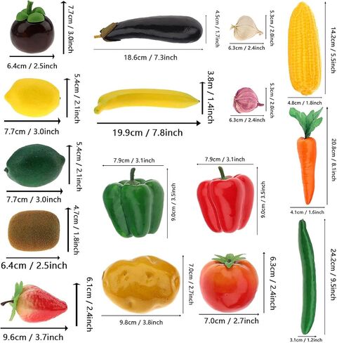 11 PCS Fake Vegetable Artificial Plastic Fruit Lifelike Model Display Faux Centerpieces Realistic Props Decoration Home Festival Christmas in Kuwait