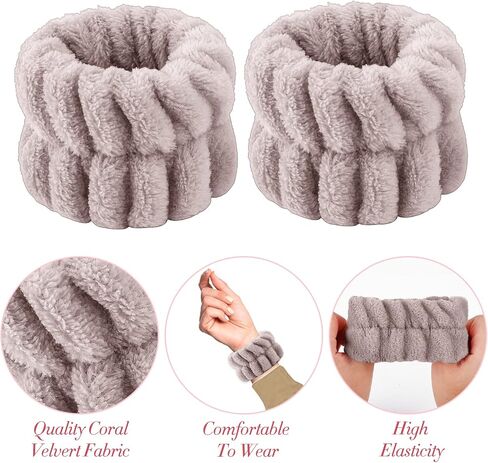 Sibba 2 Pieces Women's Microfiber Wrist Wash Bands, Absorbent Wristbands Wrist Sweatband for Girls Prevent Water from Spilling Down Your Arms (Black) in Saudi Arabia
