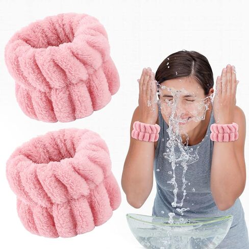 Sibba 2 Pieces Women's Microfiber Wrist Wash Bands, Absorbent Wristbands Wrist Sweatband for Girls Prevent Water from Spilling Down Your Arms (Black) in Saudi Arabia