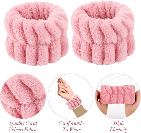 Sibba 2 Pieces Women's Microfiber Wrist Wash Bands, Absorbent Wristbands Wrist Sweatband for Girls Prevent Water from Spilling Down Your Arms (Black) in Saudi Arabia