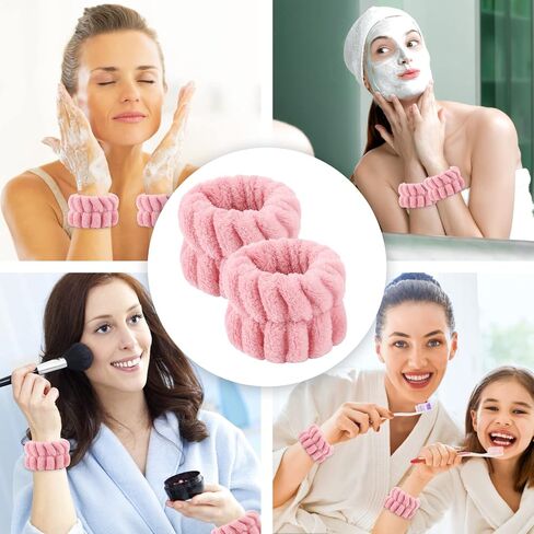 Sibba 2 Pieces Women's Microfiber Wrist Wash Bands, Absorbent Wristbands Wrist Sweatband for Girls Prevent Water from Spilling Down Your Arms (Black) in Saudi Arabia