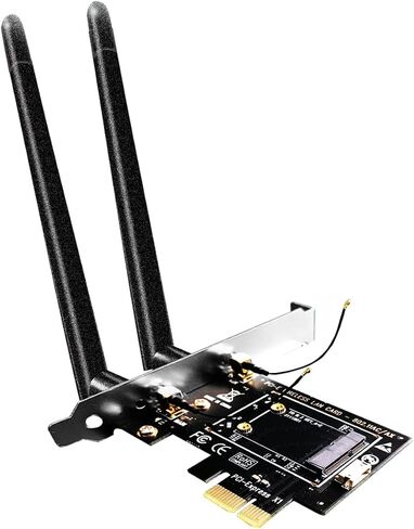 محول GLOTRENDS Mini PCIe إلى PCIe X1 لوحدة WiFi PCIe صغيرة عالية النصف، يتضمن هوائي 3.5 dBi SMA in Kuwait