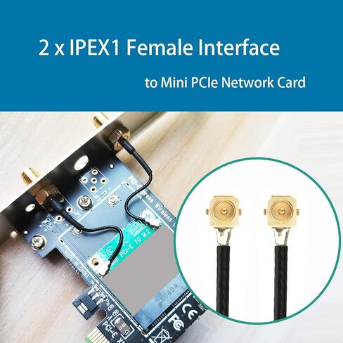 محول GLOTRENDS Mini PCIe إلى PCIe X1 لوحدة WiFi PCIe صغيرة عالية النصف، يتضمن هوائي 3.5 dBi SMA in Kuwait