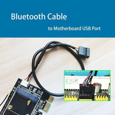 محول GLOTRENDS Mini PCIe إلى PCIe X1 لوحدة WiFi PCIe صغيرة عالية النصف، يتضمن هوائي 3.5 dBi SMA in Kuwait