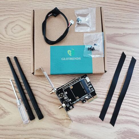 محول GLOTRENDS Mini PCIe إلى PCIe X1 لوحدة WiFi PCIe صغيرة عالية النصف، يتضمن هوائي 3.5 dBi SMA in Kuwait