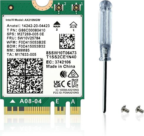واي فاي 6E AX210NGW بطاقة واي فاي لاسلكية بلوتوث 5.3 محول شبكة داخلي ثلاثي الموجات لأجهزة الكمبيوتر المحمول يدعم ويندوز 10/11 (64 بت) M.2/NGFF in Saudi Arabia