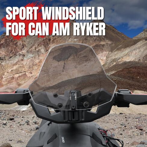 A & UTV PRO Sport Front Windshield Dark Tinted for Can-Am Ryker 600, 900, Rally, All Models, 3 Inches Adjustable Vented Wind Deflector Windscreen Accessories, Replace OEM # 219401023, 219400771 in Saudi Arabia