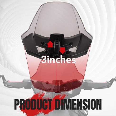 A & UTV PRO Sport Front Windshield Dark Tinted for Can-Am Ryker 600, 900, Rally, All Models, 3 Inches Adjustable Vented Wind Deflector Windscreen Accessories, Replace OEM # 219401023, 219400771 in Saudi Arabia