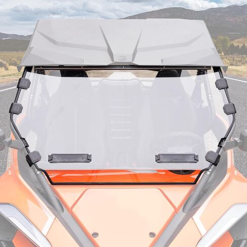 الزجاج الأمامي A & UTV PRO لـ 2022-2024 CFMOTO ZForce 950 H.O /950 H.O.E.X. /2020-2022 ZForce 950 Sport، ملحقات الزجاج الأمامي للنافذة الكاملة من البولي كربونات ذات فتحات تهوية صلبة مطلية بالصلب، قطعة واحدة in Kuwait