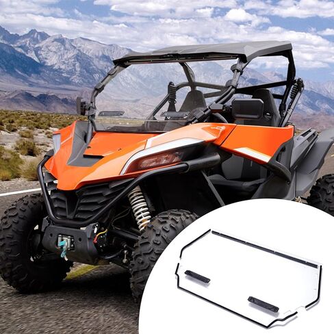 الزجاج الأمامي A & UTV PRO لـ 2022-2024 CFMOTO ZForce 950 H.O /950 H.O.E.X. /2020-2022 ZForce 950 Sport، ملحقات الزجاج الأمامي للنافذة الكاملة من البولي كربونات ذات فتحات تهوية صلبة مطلية بالصلب، قطعة واحدة in Kuwait