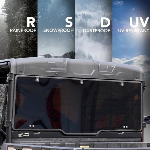 نافذة خلفية HAKA TOUGH لـ 2017-2023 Polaris Ranger XP 1000/Crew، 2020-2023 Ranger 1000/Crew، 2013-2019 Polaris Ranger XP 900/Crew، ملحقات الزجاج الأمامي الخلفي UTV شديدة التحمل، ملون داكن in Kuwait