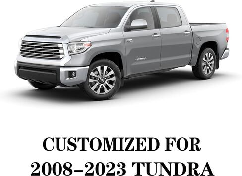 أغطية مقاعد YIERTAI Tundra متوافقة مع Toyota Tundra 2008-2022 2023 2024 Crewmax Double Cab SR5 Limited Platinum TRD Pro Tundrasine 1794 Edition جلد صناعي مقاوم للماء (5 قطع مجموعة كاملة/أسود) in Kuwait