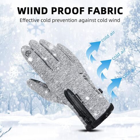 قفازات شتوية للرجال والنساء، قفازات تزلج مقاومة للماء مع شاشة لمس بأطراف الأصابع للأنشطة الخارجية أثناء التزلج على الجليد وركوب الدراجات in Kuwait
