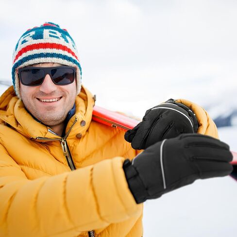 Tarpop 3 Pairs Mens Ski Gloves Winter Warm Gloves Adjustable Non Slip Gloves Snowboard Waterproof Warm Snow Gloves in Saudi Arabia